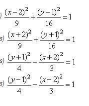 Which equation in rectangular form describes the parametric equations x=2 -3cost and y=1+4sint?