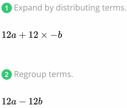 Simplify 12(A - B).
I don’t understand?