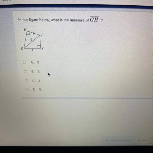 In the figure below, what is the measurement of GH ?