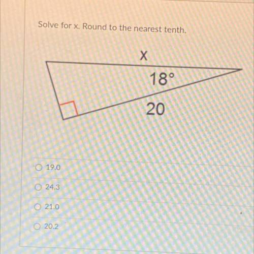 Solve for X. Round to the nearest tenth.