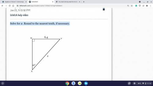 Solve for x. Round to the nearest tenth, if necessary.