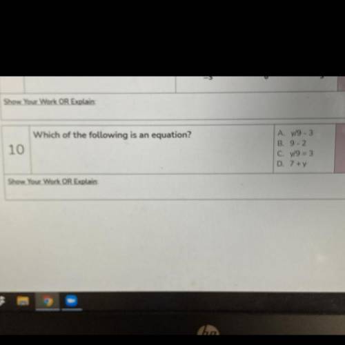 Pls help me with #10 I need a answer and a explanation