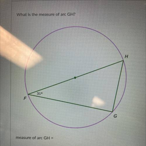 What is the measure of arc GH?