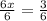 \frac{6x}{6} =\frac{3}{6}