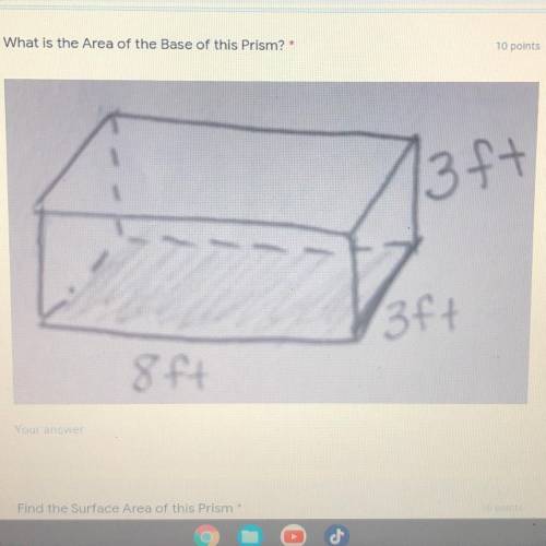 What is the area of the base of the prism?