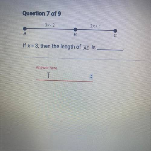 If x= 3, then the length of AB is