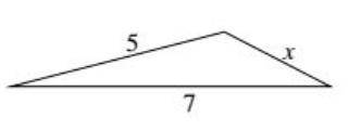 What are all the possible values of x? (This is not a right triangle!)