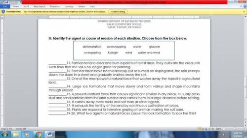 SCIENCE
11. farmers tend to clear and bum a patch of forest area