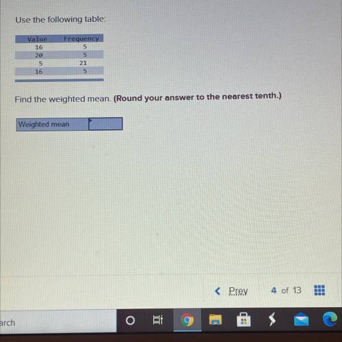 Find the weighted mean