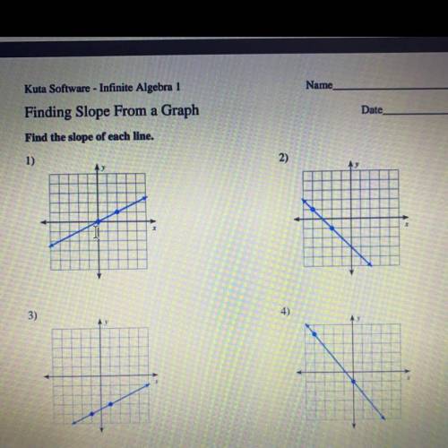 Find the slope question 1-4