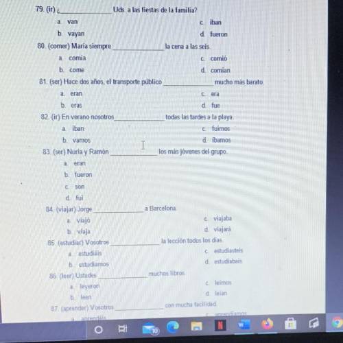 Help me Conjugate to imperfect tense plzzz