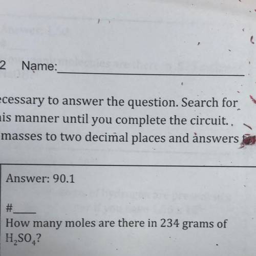 How many moles are there in 234 grams of H2SO4?
