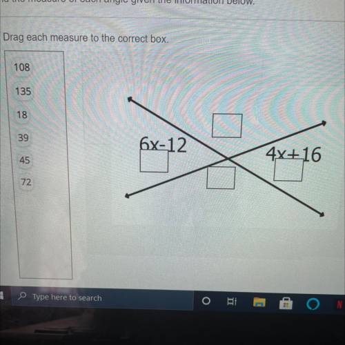 Find a measure of each angle give me the information below