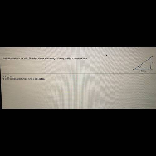 PLS HELP find the measure of the side of the right triangle who’s lengths are shown above. pls no l