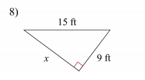 Find the missing side of the triangle. Round your answer to the nearest tenth if necessary.