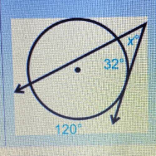 15.) Solve for x.
32
120°