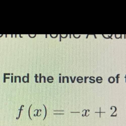 Find the inverse of the following function. Show all work pls. 
f(x) = -x+2