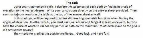 Please Help ASAP. 100 points AND brainiliest to CORRECT answer. Using Trig skills calculate the ste