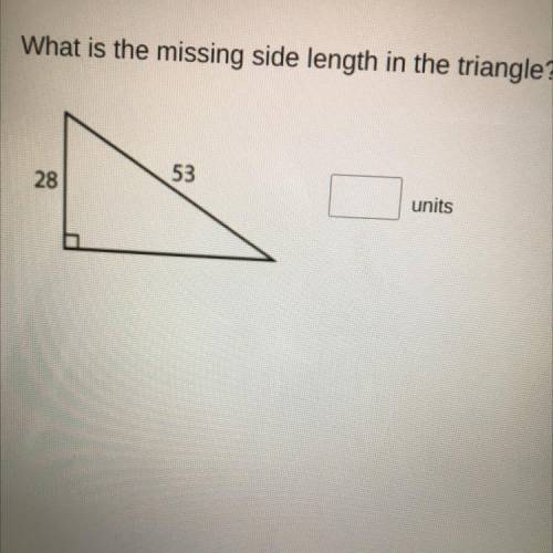 What is the missing side length in the triangle?