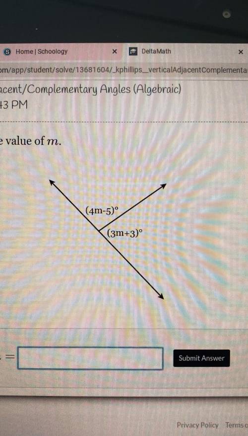 Find the value of m.​