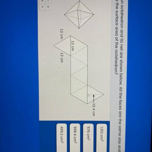 An octahedron and its net are shown below. All the faces are the same size and shape. What is the s