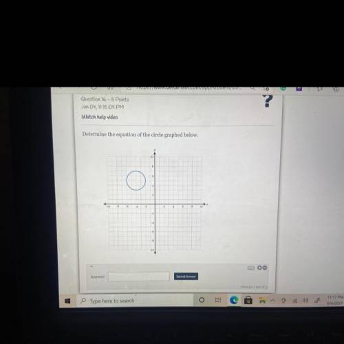 Determine the equation of the circle graphed below.