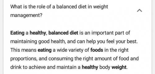 Explain the role of diet in weight management