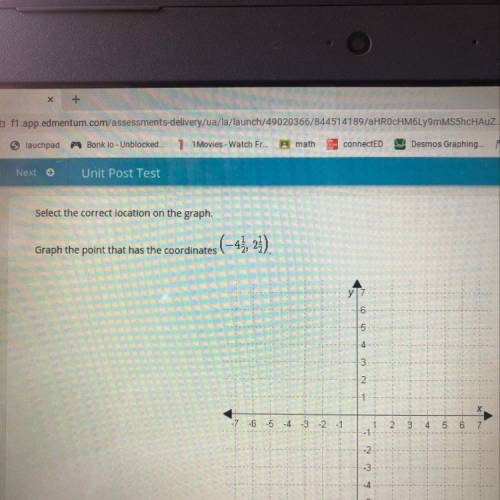 Select the correct location on the graph.

Graph the point that has the coordinates (–43, 24).
LON