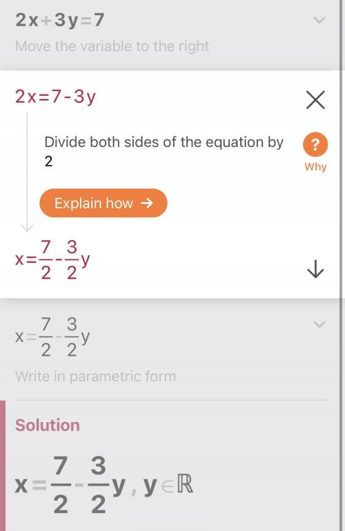 2x + 3y = 7 and x + y = 3? *