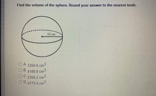 Find the volume of the sphere. Round your answer to the nearest tenth.