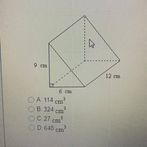 Question 13
Find the volume of the prism.