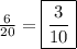 \frac{6}{20}=\boxed{\frac{3}{10}}