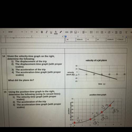 For question 14)... I’m confused because the velocity is km/h and the time is seconds... help pleas