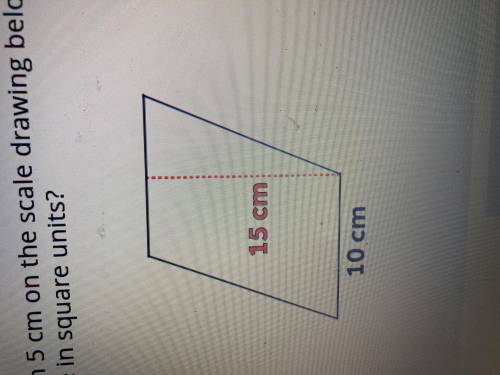 if each 5cm on the scale drawing below equals 2 yards, what is the actual area of the shape in squa