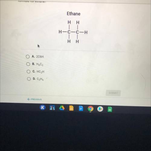 The diagram shows the molecular structure of ethane. What is the chemical

formula for ethane?
Eth