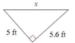 Find the missing side of the triangle. Round your answers to the nearest tenth if necessary.

9 ft