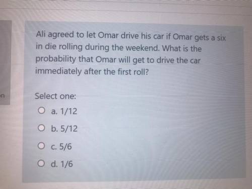 What is the probability that Omar will get to drive the car after the first roll?