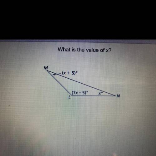 What is the value of X
A. x=20
B. x=15
C. x=10
D. x=5