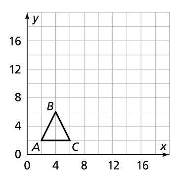 What are the coordinates of the image of ΔABC after a dilation with center (0, 0) and a scale facto