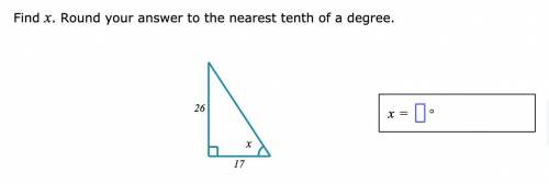Find x. Round your answer to the nearest tenth of a degree