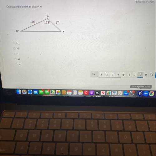 Calculate the length of side WX: