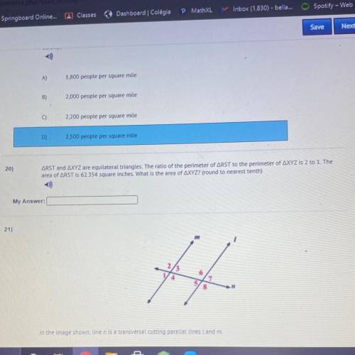 PLEASE HELP

 
the question is number 20
ARST and AXYZ are equilateral triangles. Th