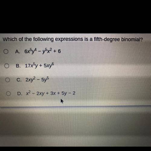 Which of the following is a fifth degree binomial?