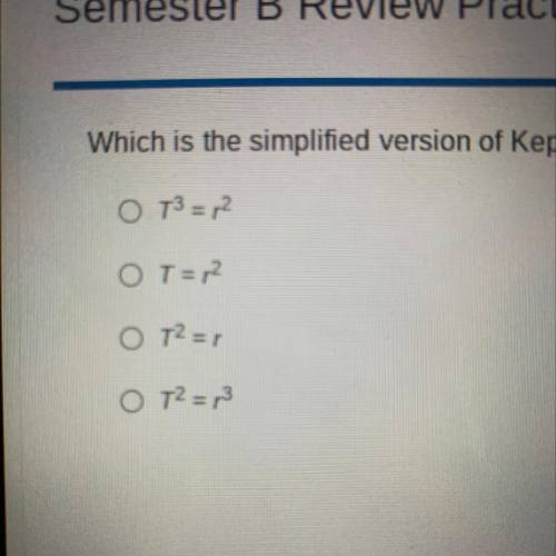 Which is the simplified version of Kepler's third law when one of the planets being compared is Ear