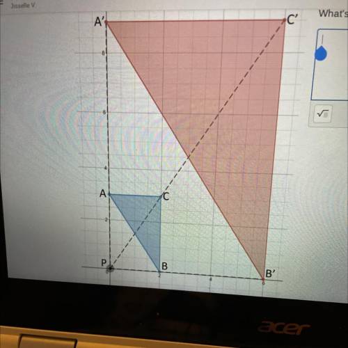 The dilation shown here has a scale factor of 3.
What's the distance from P to A and P to A'?