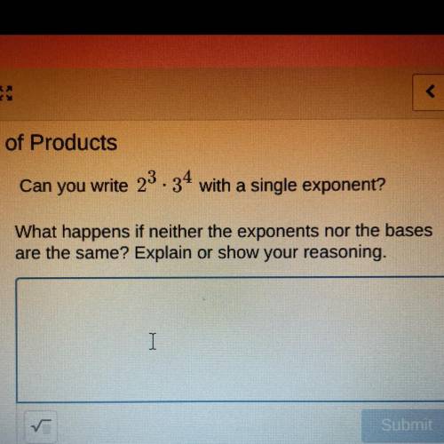 Can you write 2^3 • 3^4 with a single exponent?

What happens if neither the exponents nor the bas
