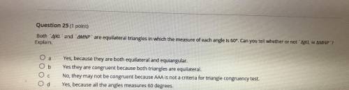 Both JKL and MNP are equilateral triangles in which the measure of each angle is 60°. Can you tell