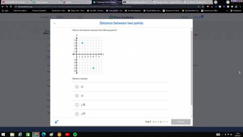 What is the distance between the following points?