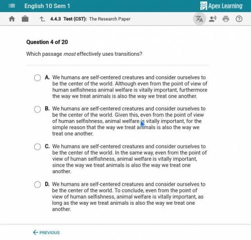 Which passage most effectively uses transitions?