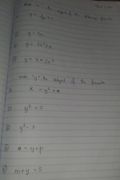 Make x the subject of the following formula​